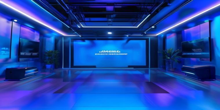 黑料bu本周热点回顾直播间封面，蓝色调演播室背景，主持人正在解析本周最热黑料事件，画面专业感强